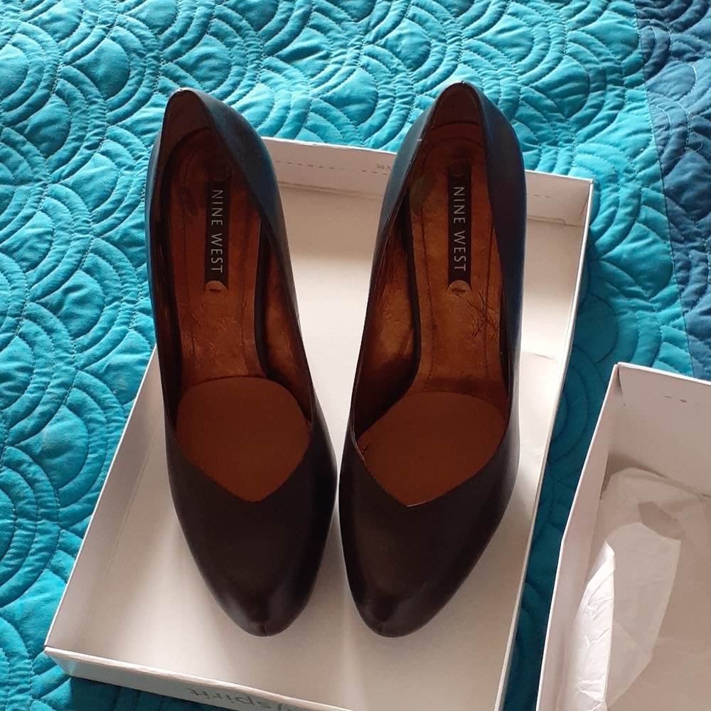 Leather Covered platform heels